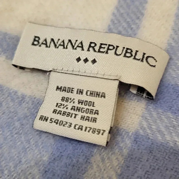 Banana Republic Wool/Angora Rabbit Hair Blend Plaid (2)Scarfs with Fringe - Picture 6 of 7